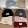 Big head circumference hat Thickened solid color knitted hat Dome wool hat Warm ear protector Cold hat