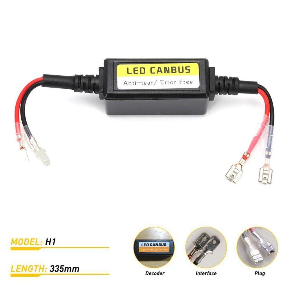 Black h1/h3/h4/h7/h8/h9/h11 Anti-Flicker Resistor Controller Fault Eliminator LED Canbus Decoder Automotive LED Decoder