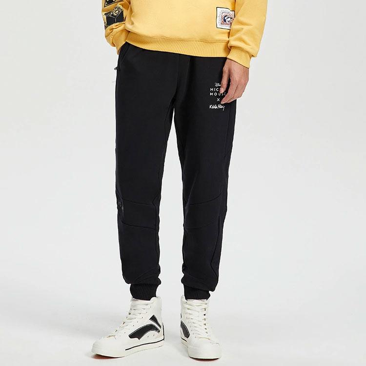 Li Ning X Disney Collaboration Sports Lifestyle Series Letter Print Jogger Pants Men Bottoms Black AKLR549-1
