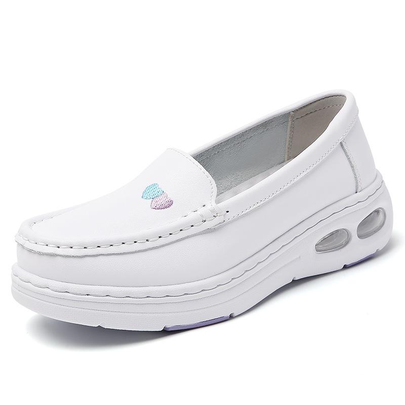 Nurse shoes women s summer leather thick-soled soft-soled breathable work medical shoes spot 34 standard code
