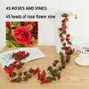 Two-Color Peony Rose Vine with 45 Heads for Air Conditioner Concealment and Soft Decoration