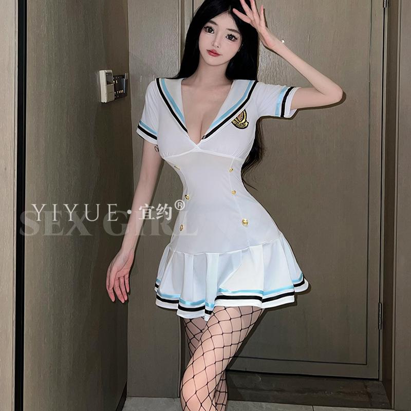 Original Erotic Underwear Pure Sensual Sailor Suit Role-Playing 2D Uniform Seductive Set 8852