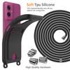 For Motorola Moto G55 5G Case Liquid Silicone Card Holder Back Phone Cover with Lanyard