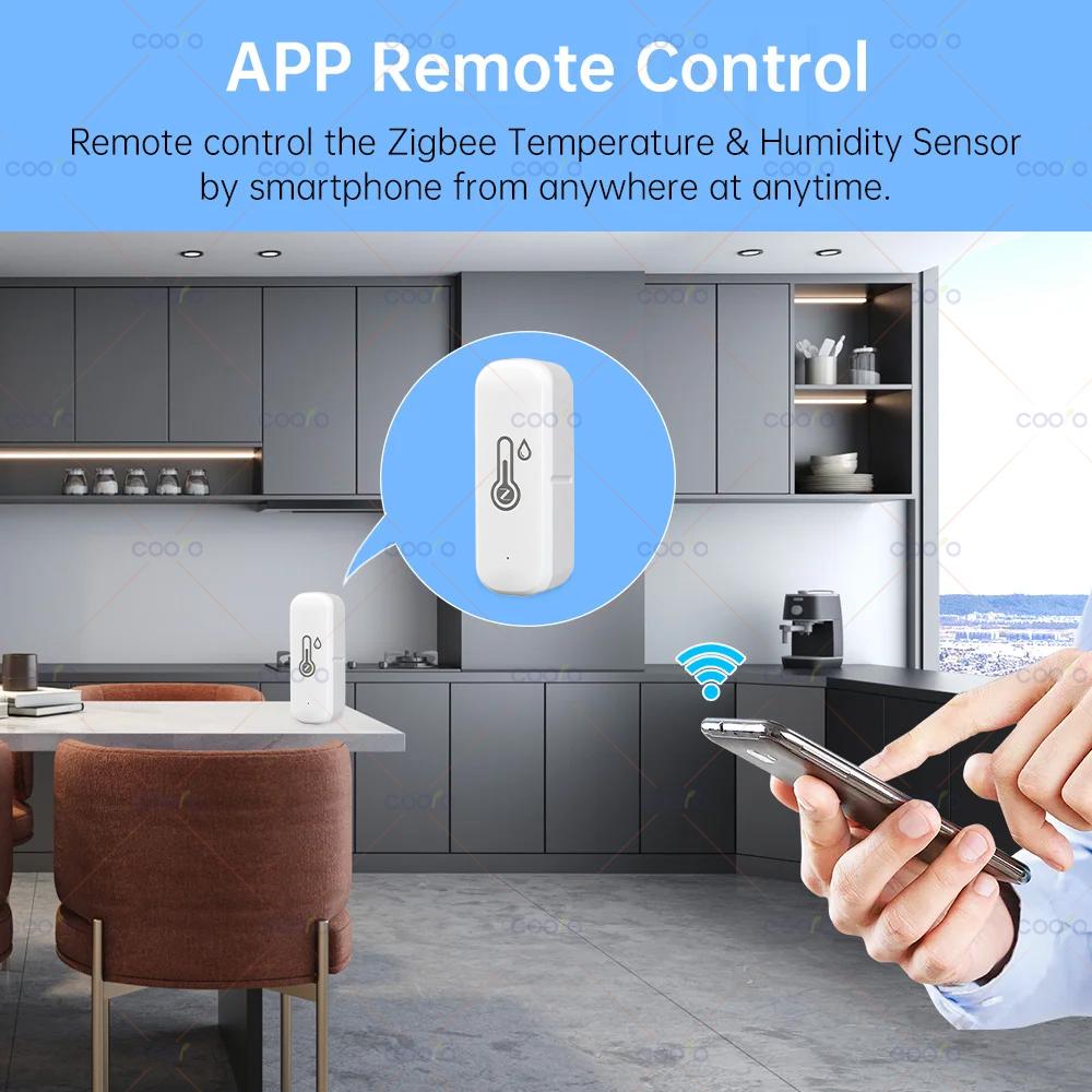 Zigbee 3.0 Temperature Humidity Sensor Smart Home Indoor Hygrometer App Remote Monitor Work with Tuya Smart Life