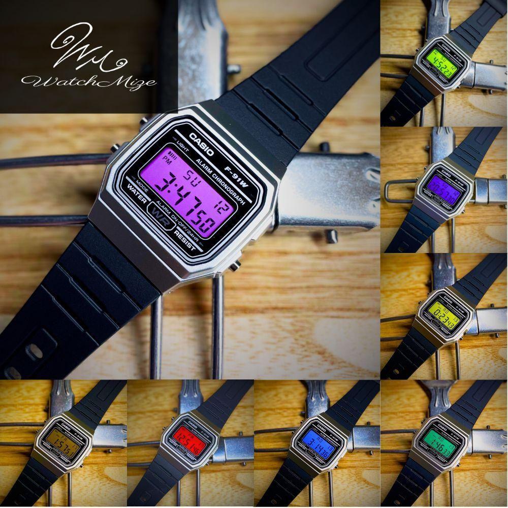 CASIO LCD base Pink LCD model Custom watch Color Custom F-91WM-7AJH (base)