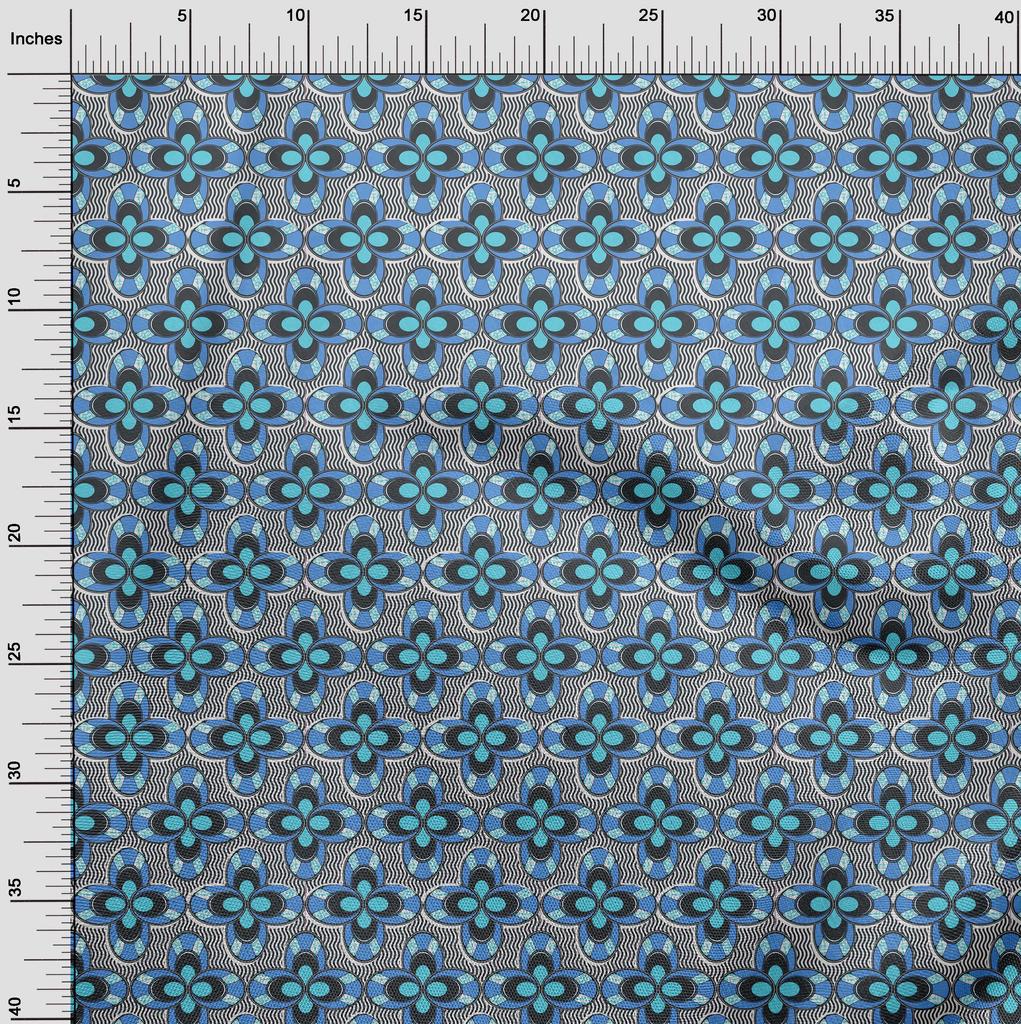 oneOone Cotton Flex Green Fabric African Sewing Material Print Fabric by The Yard 40 Inch