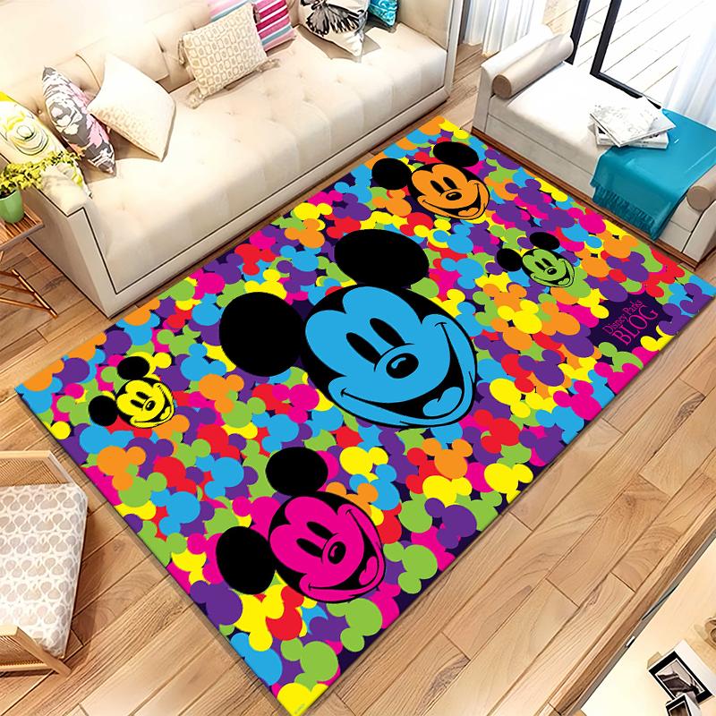 Cartoon Mickey Minnie Mouse Donald Duck Living Room Non-Slip Area Rug Soft Carpet for Bedroom Playroom Sofa,Home Decor Doormat