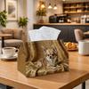 1pc Classic Pet Portrait Tissue Holder - Long Haired Chihuahua Dog Napkin Organizer, Ideal for Rolls/Facial Tissues/Single Sheets, Versatile Storage S