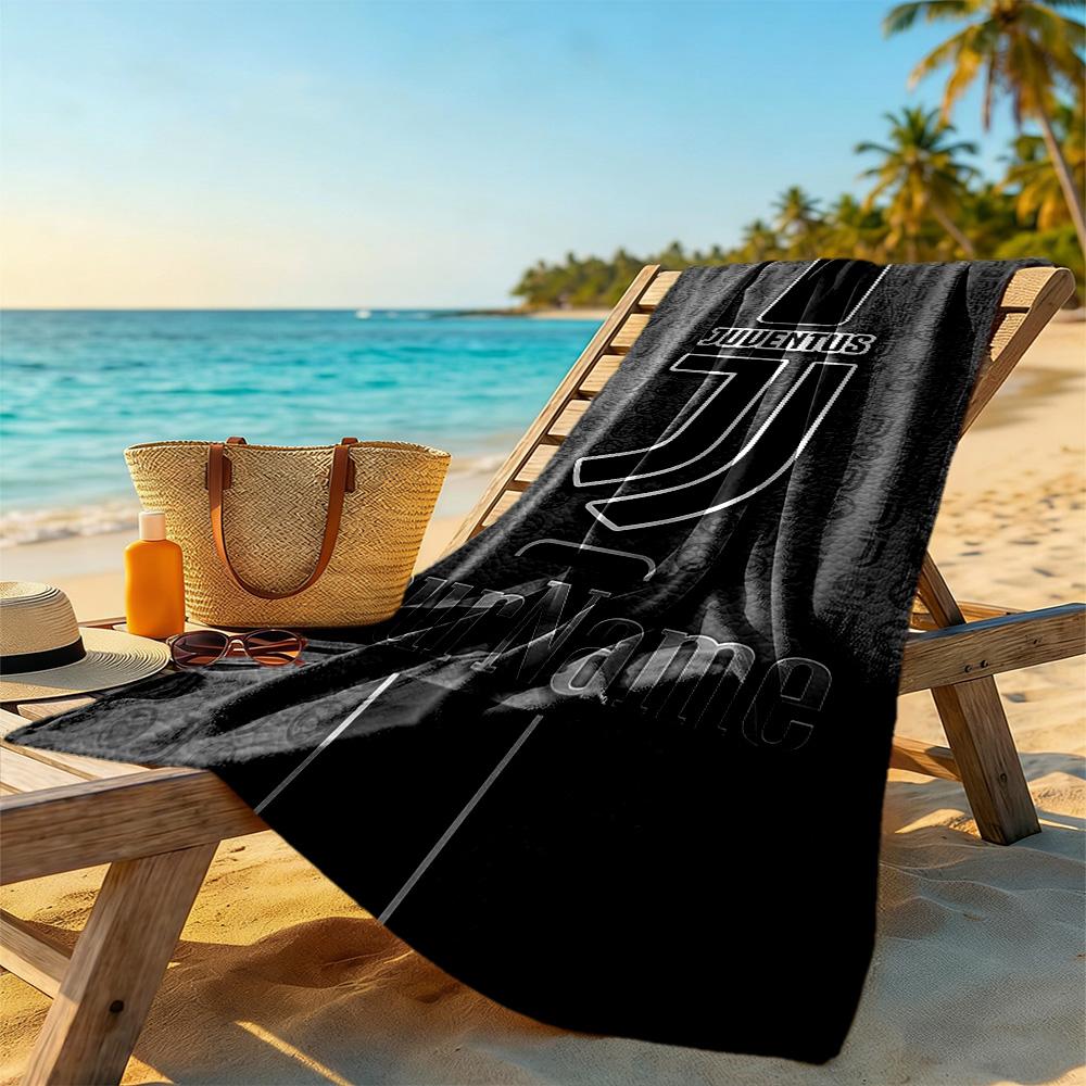 Juventus Customize Text Beach Towel Super Soft & Absorbent For Beach Bathroom Outdoor Swimming Pool Camping Picnic Yoga Diving Vacation Accessories