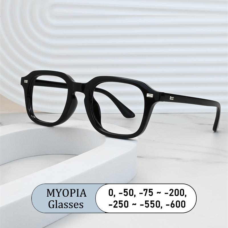 Vintage Brand Square Frame Myopia Glasses Prescription Nearsight Anti Blue Light Women Eyewear 89239