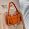 Hollow Out Design Women Underarm Bags Solid Colour Zipper Casual Female Handbags Simple Trend Chain Ladies Trapeze Bags