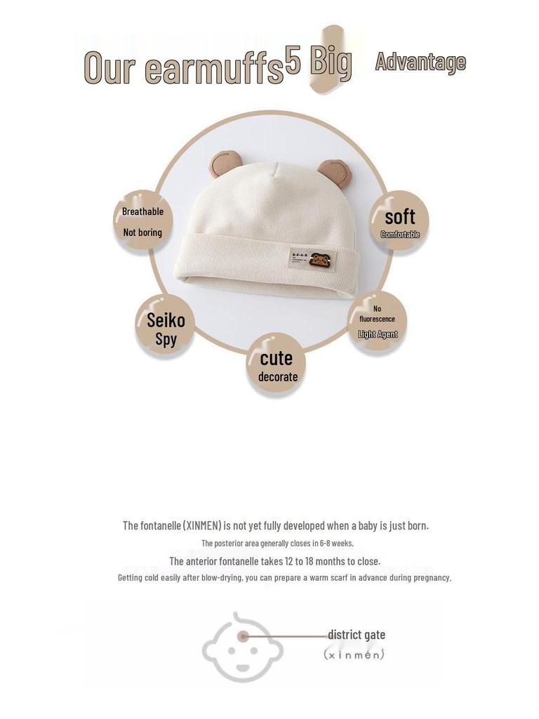 Warm Thickened Unisex Baby Hat for Newborns - Spring & Autumn