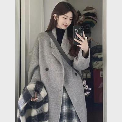 Hepburn Style Women's Mid-Length Woolen Coat - Autumn/Winter 2024