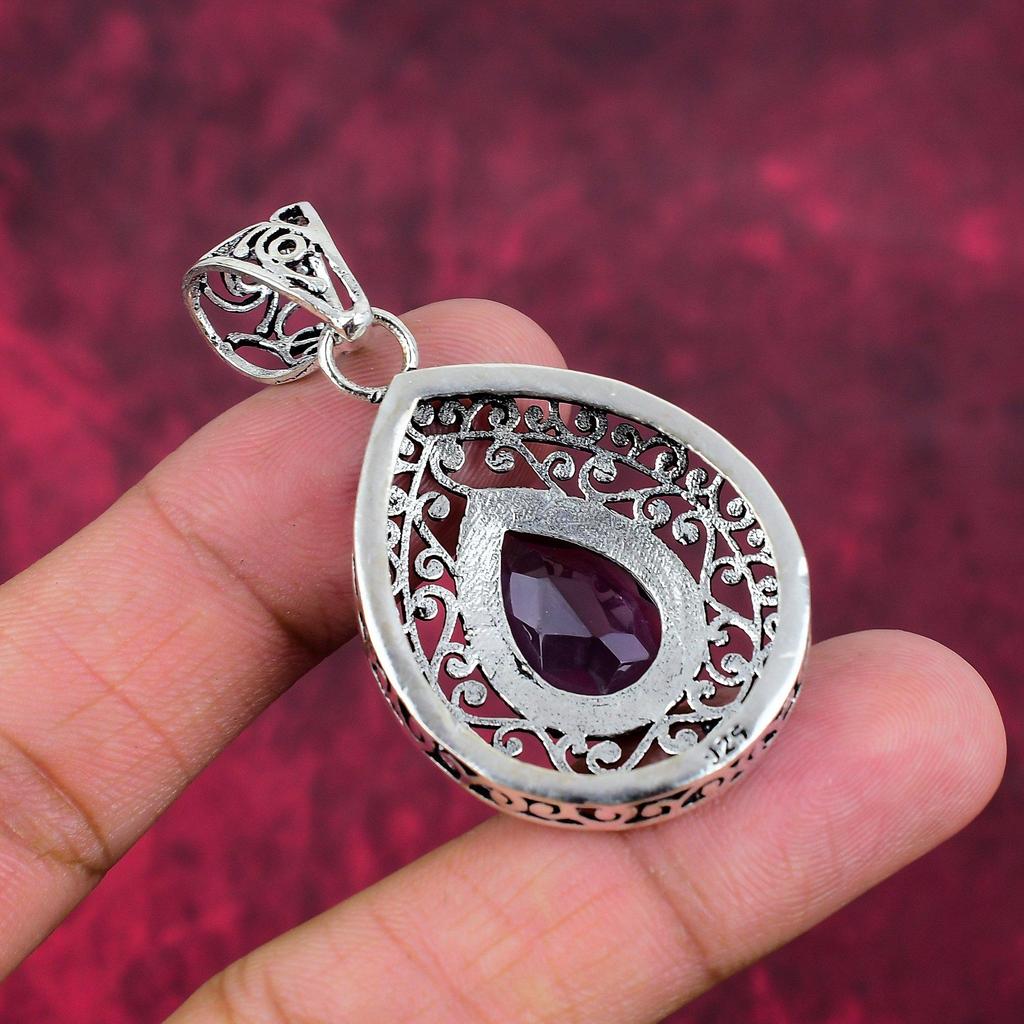 Amethyst Pendant, 925 Solid Sterling Silver Pendant Handmade Gemstone Jewelry, Gifts For Wife Brand New Pendant