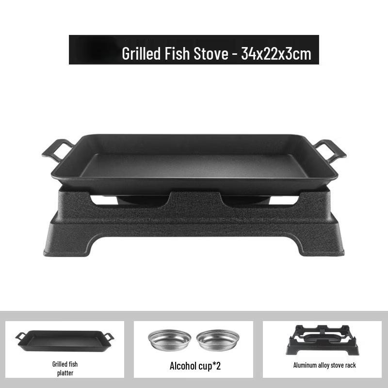 Zuchuang Jingpin Aluminum Alloy Roasted Fish Grill Pan with Lid