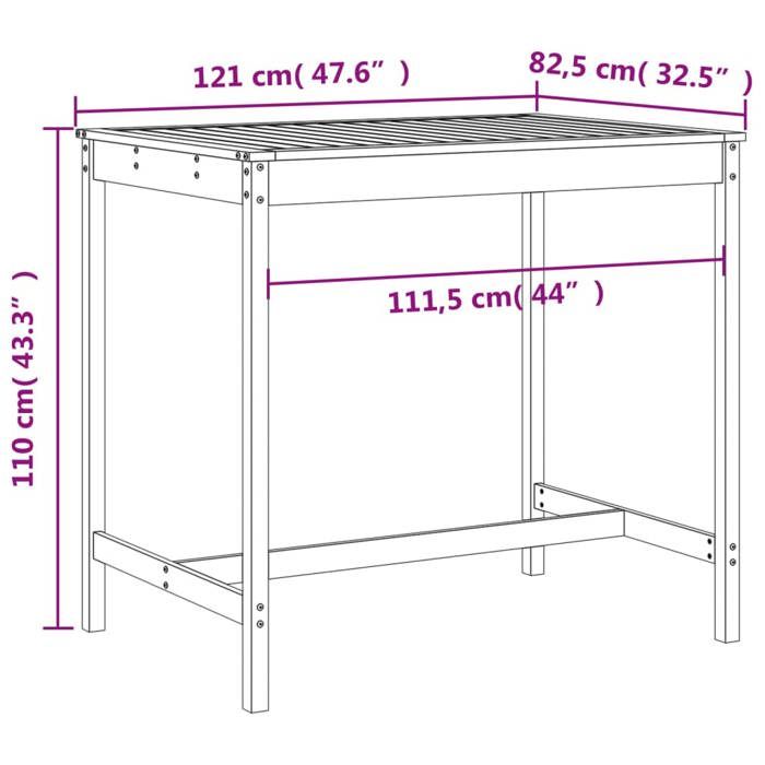 VidaXL 5-piece Garden Bar Set Honey Brown Solid Pine Wood, Pub Set, Patio Bar Set, Set 3157778