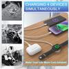 4 In 2 Multi Charging Cable for Apple Watch Charger USB C Cable Tra Vel Charger Compatible with iPhone 15 14 13 iWatch Series