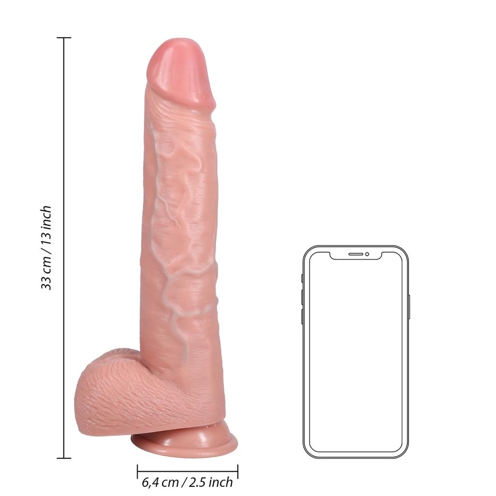 RealRock - Extra large realistic dildo with balls 33 cm