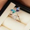 Vintage Trend Dragonfly Style Adjustable Open Ring, Women'S  Creative Holiday Party Accessories Gifts