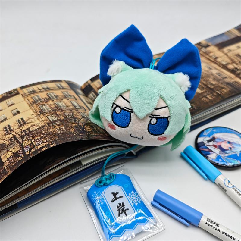 Anime Touhou Project Cirno Plush Toy Soft Pendant Cat Ear Stuffed Doll Praying for Blessings Guarding Wise Backpack Bag Keychian