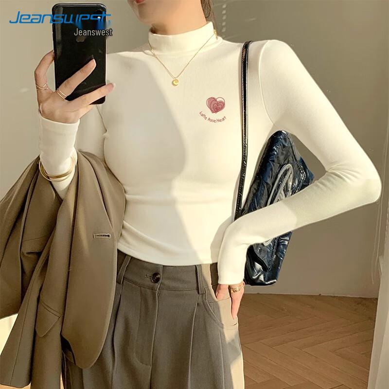 Jeanswest Women s Double-Sided Brushed Mock Neck Long Sleeve T-Shirt XL