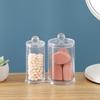 Multipurpose Clear Acrylic Storage Container Set With Lids Qtip Dispenser For Vanity Bathroom Countertop Organization
