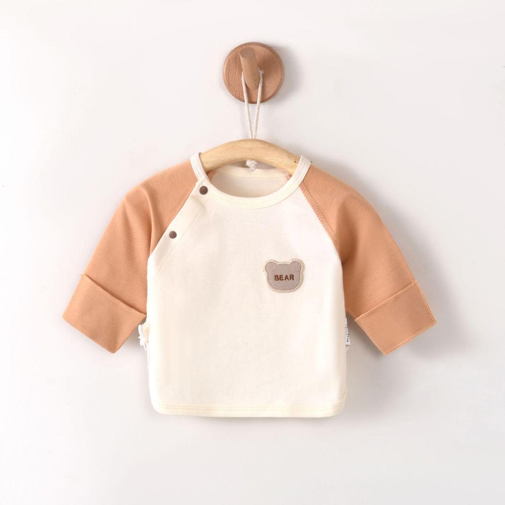Newborn Pure Cotton Half-Sleeve Monk Robe Top, Spring/Autumn, Thin Style, 0-3 Months