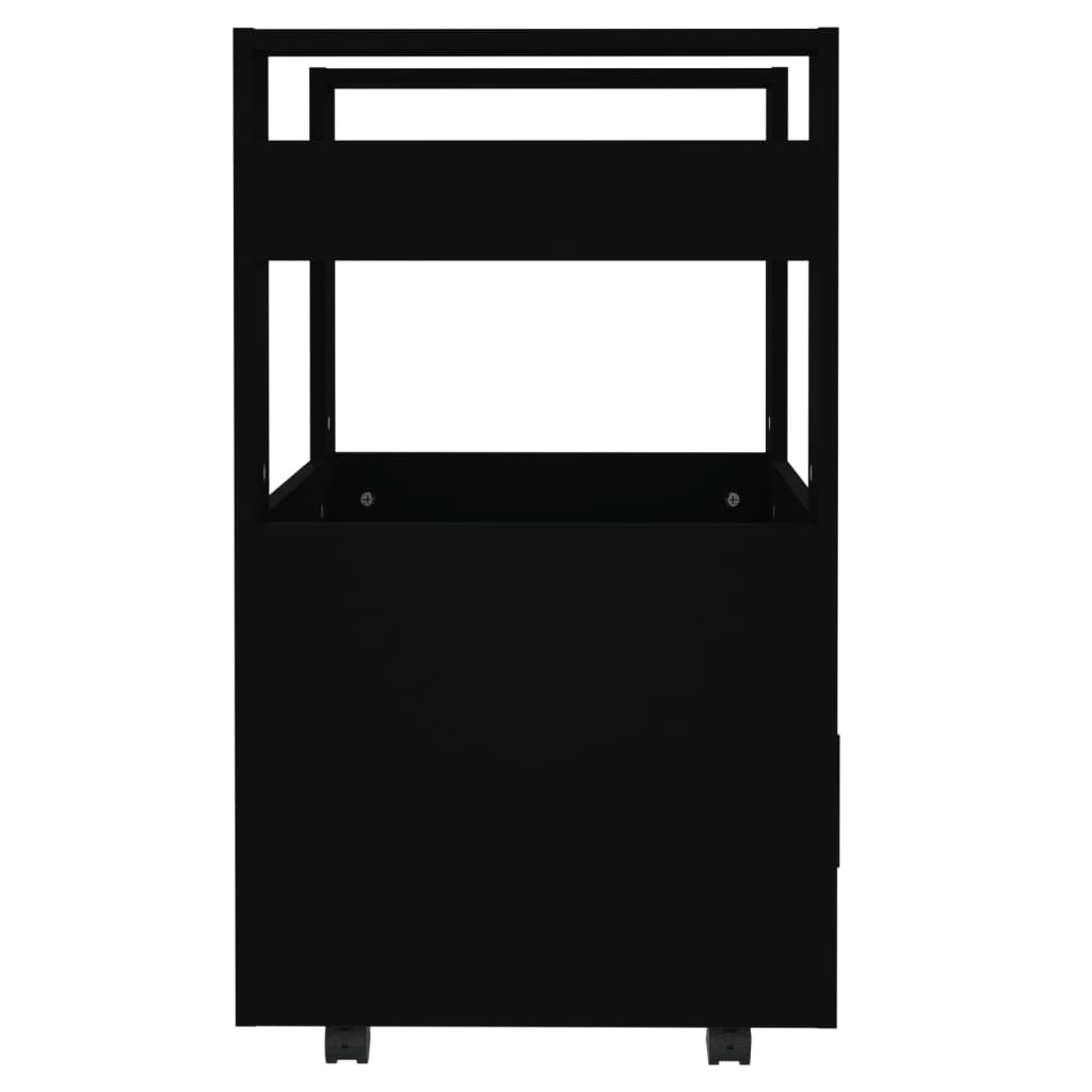 Kitchen Trolley Black 60 X 45 X 80 Cm Engineered Wood