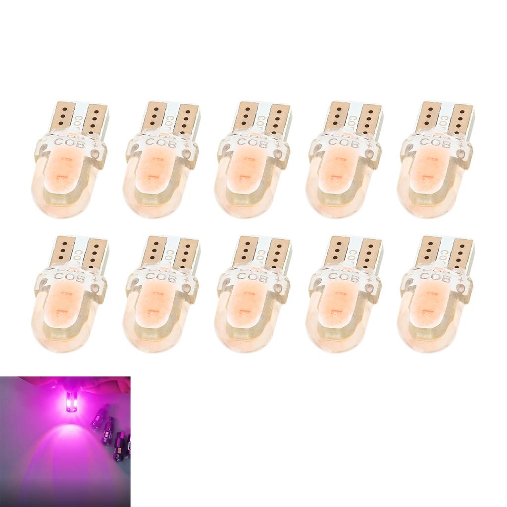 10Pcs 4-Core T10 COB Crystal Silicone Short W5W Diffuse High Brightness Wide Light,Interior Position Light License Plate Light