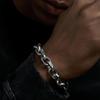 Simple Silver Color Stainless Steel Raw Cuban Chain Bracelet For Men Hip Hop Punk Street Jewelry Women's Gift Accessories