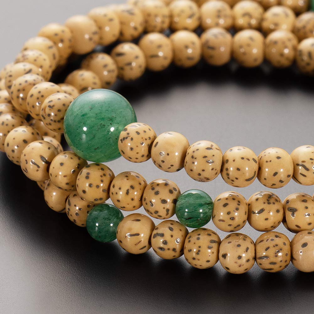 Buddhist Altar Shop Takita Shoten Specially Selected Bracelet Prayer Beads 108 Beads Triple Star and Moon Bodhi Tree Indian Jade Tailor Official