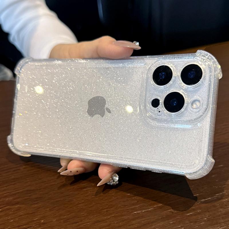 Fashion Glitter TPU Case for iPhone 16 15 Pro Max 14 Plus 13 12 11 Cover Soft TPU Silicone Phone Back Cases