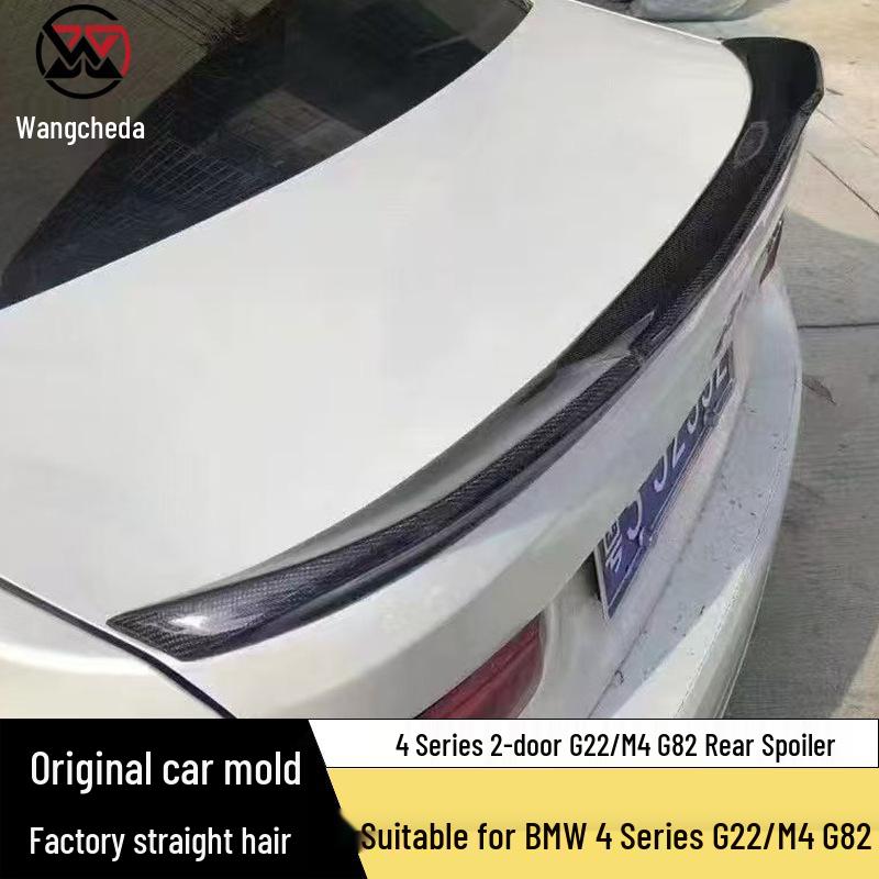 BMW 4 Series G22/M4 G87 CS Style Carbon Fiber Rear Spoiler - No-Drill Ducktail Modification
