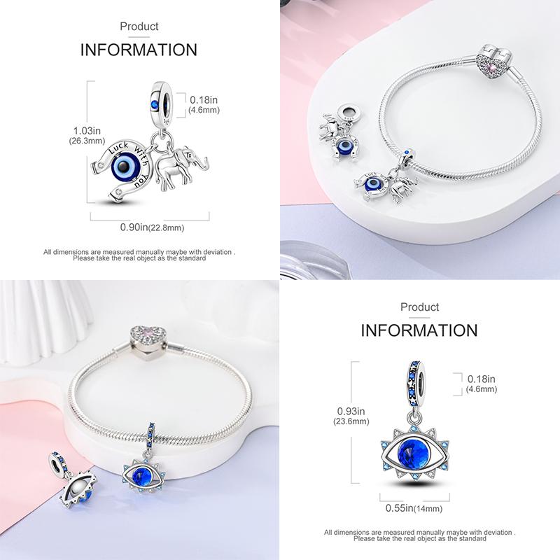 Newcopper Sparkling Zircon Devil'S Eye Horus' Eye Best Wishes Lucky Charms Beads Fit Pan Original Bracelets Diy Jewelry