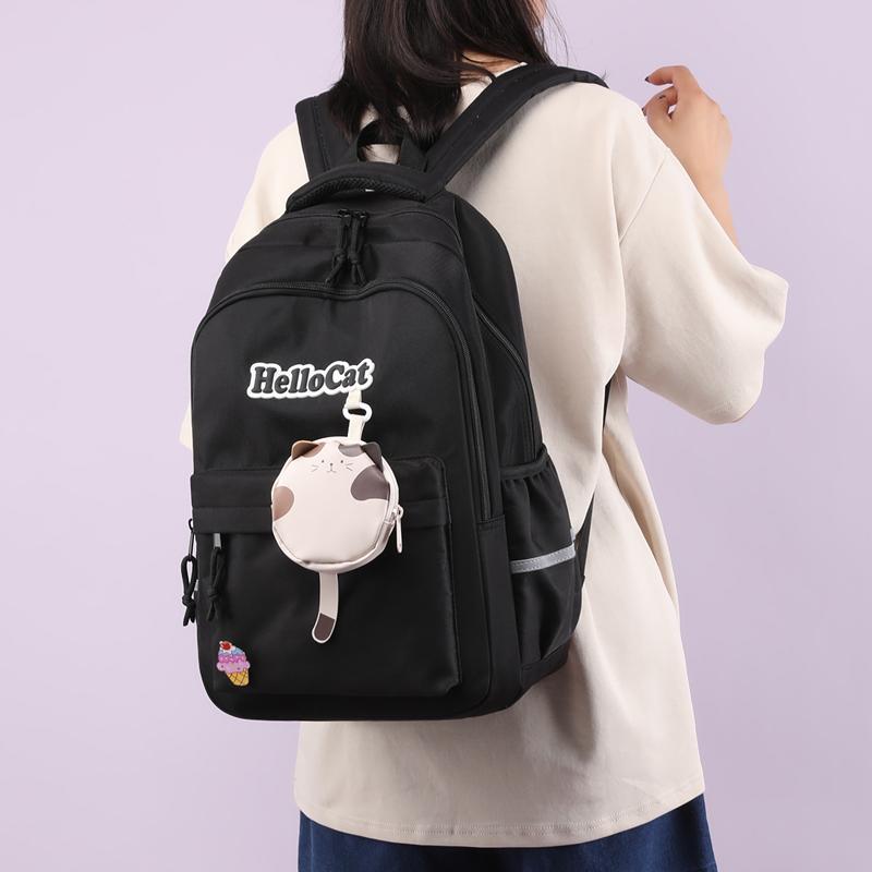 Schoolbag Girl's Nylon Colorblock Backpack