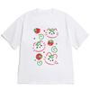 New Fashion T-shirt Aesthetic Cute Cat Tomato Print Short Sleeve for Women Minimalist Kitten Crew Neck Tee Versatile