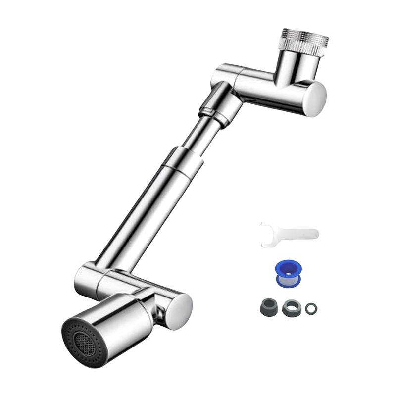 1440° Rotatable Scalable Metal Faucet Bathroom Tap Splash-Proof Bubbler Kitchen Faucet Filter Nozzle Tap Saving Water Extender
