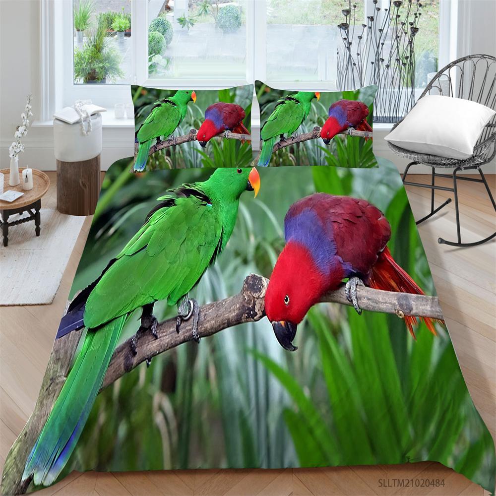 

Комплект постельного белья с 3D птицами, домашнее покрывало для дома, постельное белье, текстиль, крутое детское постельное белье для мальчиков, одноместное, двойное, King Size EU Double 200x200cm