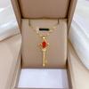 Titanium Steel Micro-Inlaid Luxury Necklace: Elegant Full Diamond Gold Design for Women