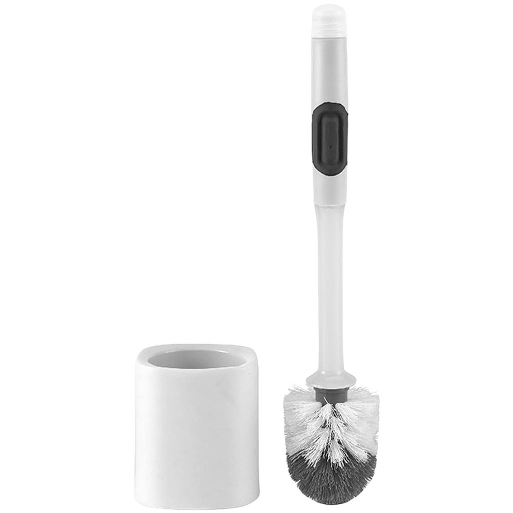 Silikon-Gel-Toilettenbürste Wandmontiertes Set mit langem Griff 38 cm und hohler belüfteter Basis zur Organisation der Badezimmerwand