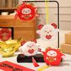 1Pcs Cute Sheep Plush Ornament Chinese New Year Mascot Hanging Pendant With Tassel Soft Stuffed Doll For Spring Festival Decor