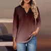 Women's Button Neck Tops Women's Casual Everyday Tops 3/4 Sleeve V Neck Fashion Print Shirt Tops Pocket Tee Sweatshirts