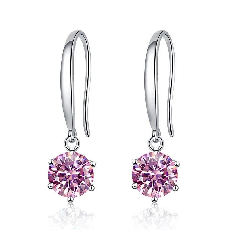 Bague Ringen Orecchini Lunghi in Argento Sterling S925 Intarsiati con Moissanite Colore D per Fidanzata Regalo di San Valentino