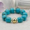 Acryl Quadratische Perlen Armband Harz Bunt Elastisch Geometrisch Armband Mehrschichtig Aussehen Übertrieben Stapel Handkette Täglich