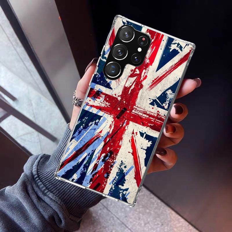 Union Jack England UK Flag Phone Case For Samsung Galaxy S23 S24 S25 Edge S26 Ultra S22 + S21 Plus S20 FE Cover Silicone Print S