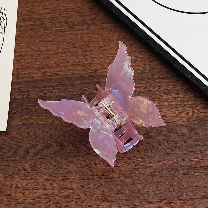Women Sweet Fairy Colorful Acetate Retro Butterfly Hair Claw Hair Clamp Clip Crab Headband Clips Hair Accessories