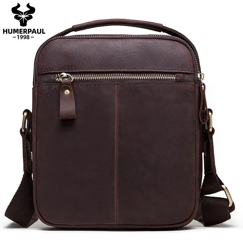 Humerpaul Echtes Leder Herren Messenger Bag Große Kapazität Handtasche
