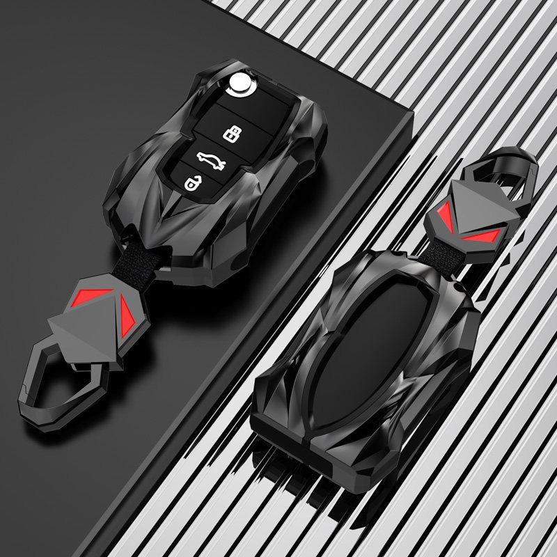 Volkswagen Key Case: Cross-Border Compatible for Lingdu, Tuangxid4x, Weiran, ID.3, ID.6X - Silver Edge, Black & White Design