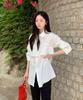 LETTER FROM MOON Blanche Layered Oversized Cotton Shirt (White)