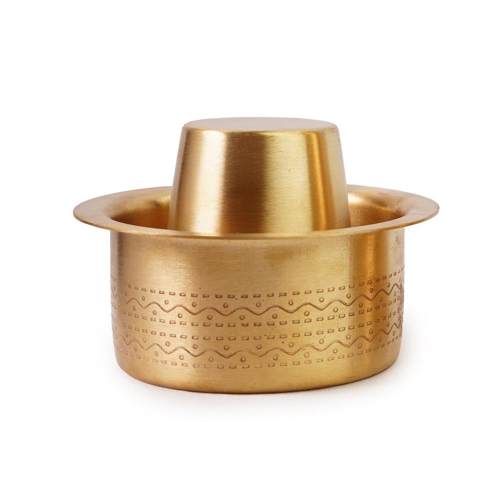 Brass Coffee Cup Dawara/Dabara & Tumbler for Serving Filter Coffee/Tea/Traditional Kumbakonam Dabara Set Matt - 150ml (Set of 6)